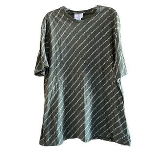 Champion‎ Men’s All Over Graphic Tee Shirt Cotton 2XL Olive Green Streetwear